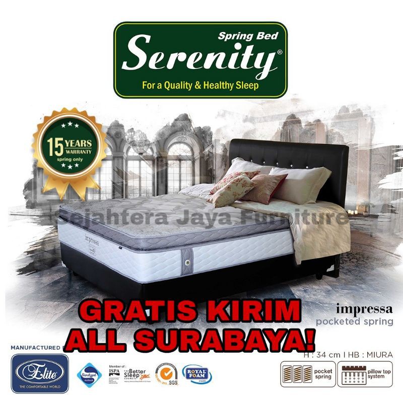 Jual Gratis Ongkir Set Lengkap Springbed Elite Serenity Impressa