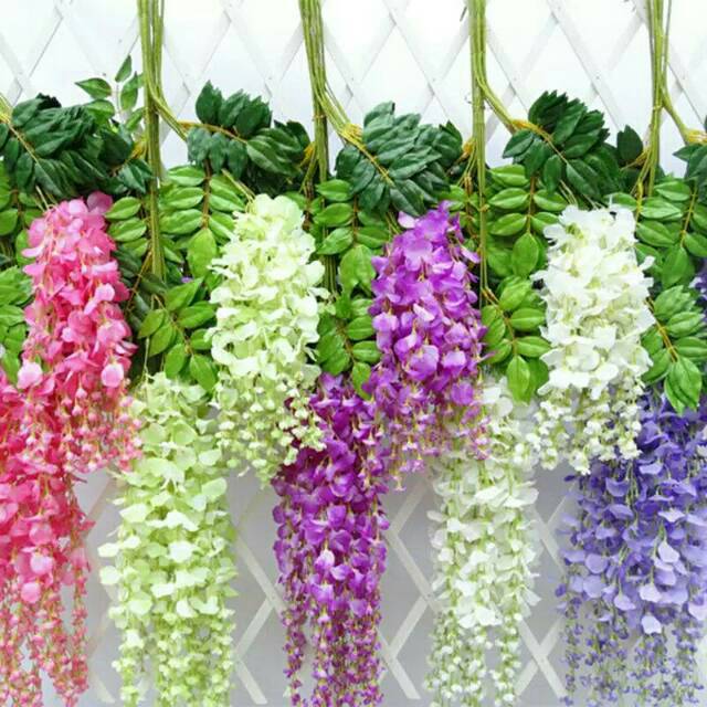 Jual Bunga Wisteria Tangkai B Dekorasi Wedding Bunga Artificial