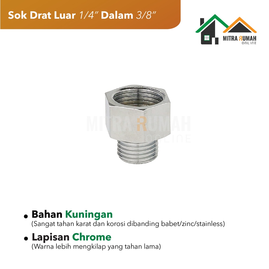 Jual Sok Double Doble Nepel Sambungan Drat Luar Dalam 1 4 X 3 8