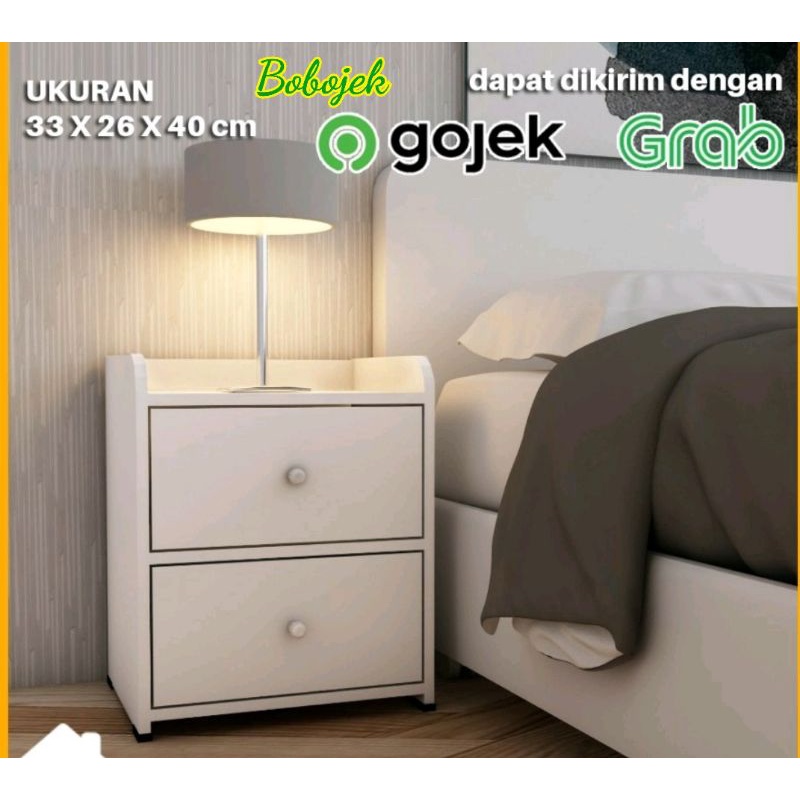 Jual MEJA NAKAS KECIL BED SIDE TABLE LACI SERBAGUNA MEJA SAMPING