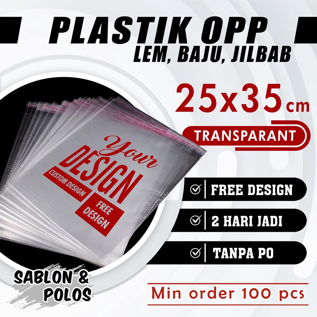 Jual Sablon Plastik Bening Opp Baju Gamis Jilbab X Sablon Custom