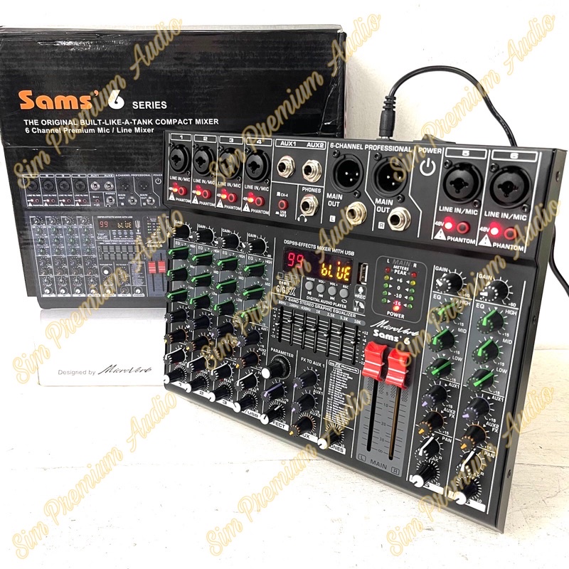 Jual Mixer Audio Microverb Sams8 6 Sams 8 6 6 8channel Usb Bluetooth