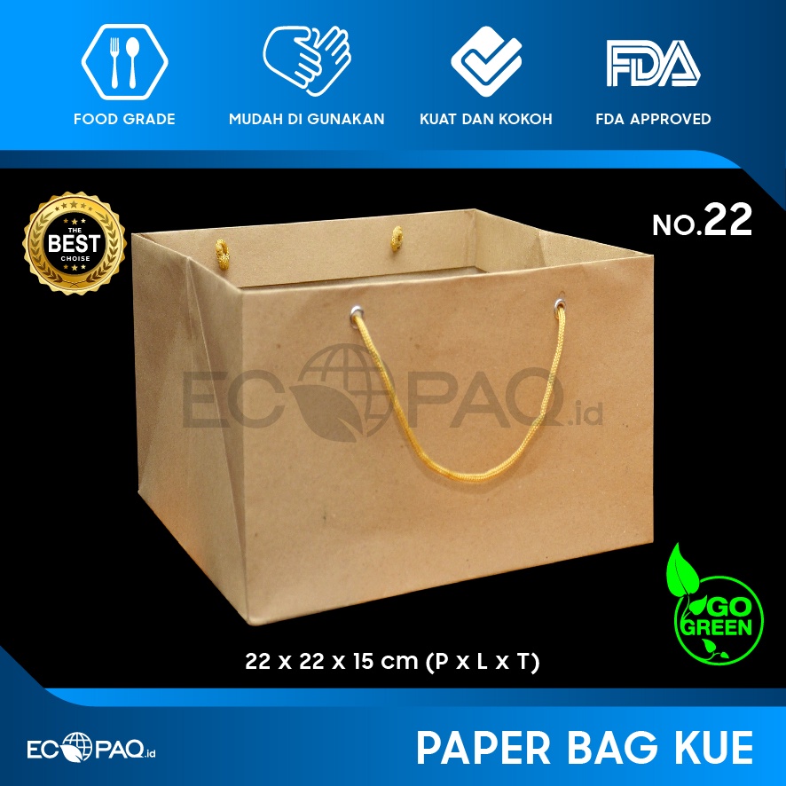 Jual Paper Bag Polos Paperbag Kue Kraft Coklat X X Cm