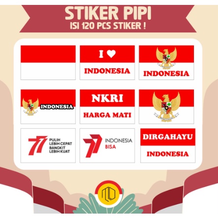 Jual STIKER PIPI MERAH PUTIH STIKER BENDERA INDONESIA 17 AGUSTUS