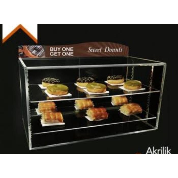 Jual Etalase Akrilik Display Kue Roti Rak Etalase Tempat Oganizer