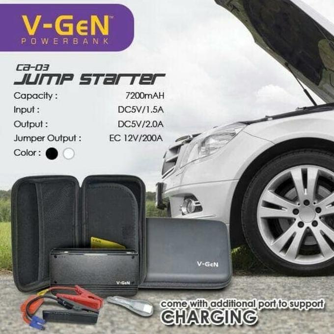 Jual Powerbank Jump Starter 7200Mah V Gen Power Bank Jumper Aki Mobil