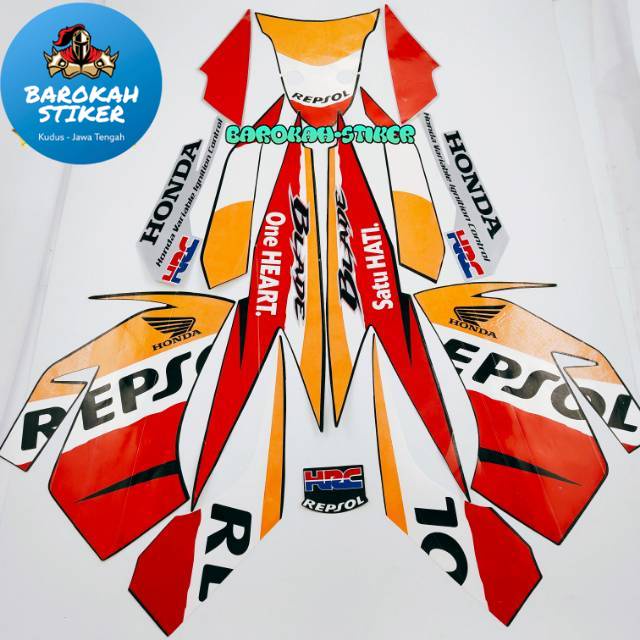 Jual Striping Stiker Polet Motor Honda Blade Repsol 2012 List Body