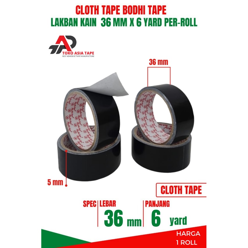 Jual Lakban Kain Hitam Cloth Tape Mm X Yard Bodhi Tape Roll