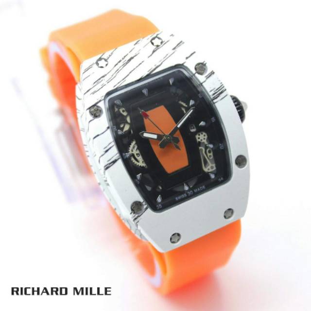 Jual Jam Tangan Wanita Rm Richard Mile Body Putih Hitam Super Mewah