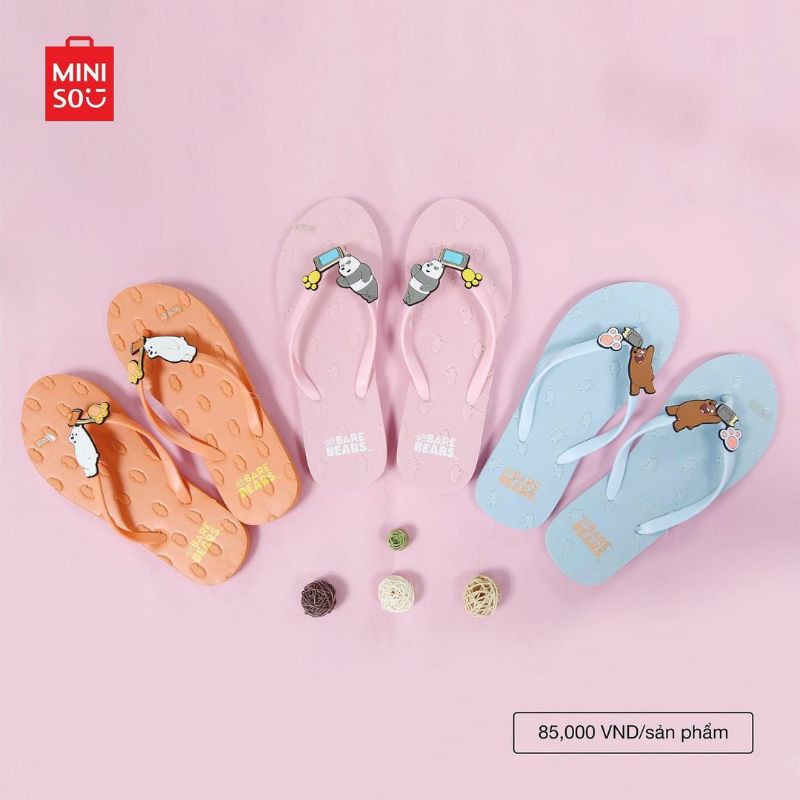 Jual Miniso Official We Bare Bears Adventure Time Women S Flip Flops