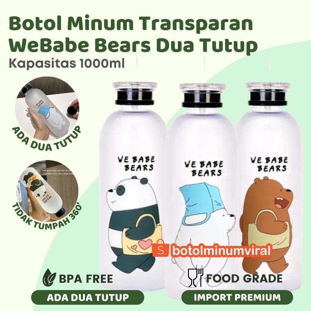 Jual Botol Minum We Babe Bears Botol Air Plastik Transparan Tumblr