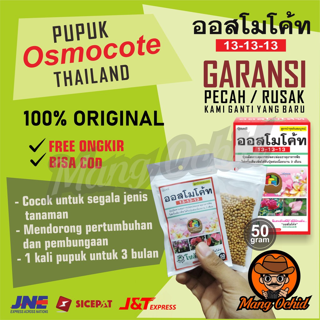 Jual PUPUK OSMOCOTE DEKASTAR THAILAND 13 13 13 NUTRISI NPK TANAMAN HIAS