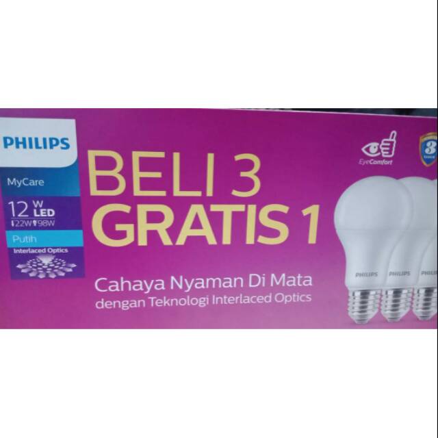 Jual Philips Multipack Mycare Ledbulb W K Putih Shopee Indonesia