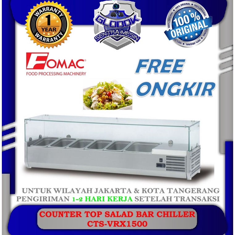 Jual Counter Top Salad Bar Chiller Showcase Pendingin CTS VRX1500