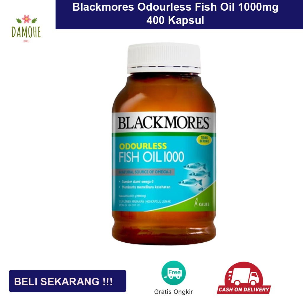 Jual Blackmores Odourless Fish Oil 1000mg Bpom Kalbe 400 Kapsul