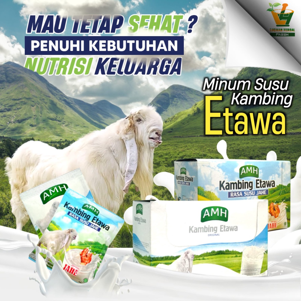 Jual Susu Kambing Etawa AMH Bubuk 1 Box Isi 10 Saset Susu Kambing AMH