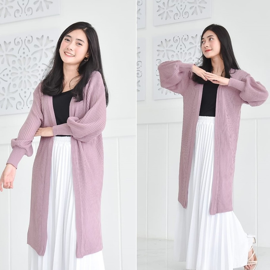 Jual Long Cardigan Rajut Wanita Cardy Rajut Belle Oversize