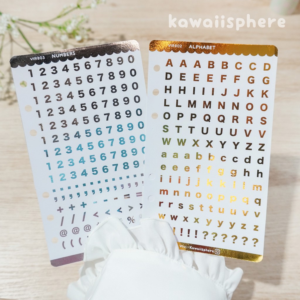 Jual Alphabet Numbers Foiled Sticker Kawaiisphere Gold Silver