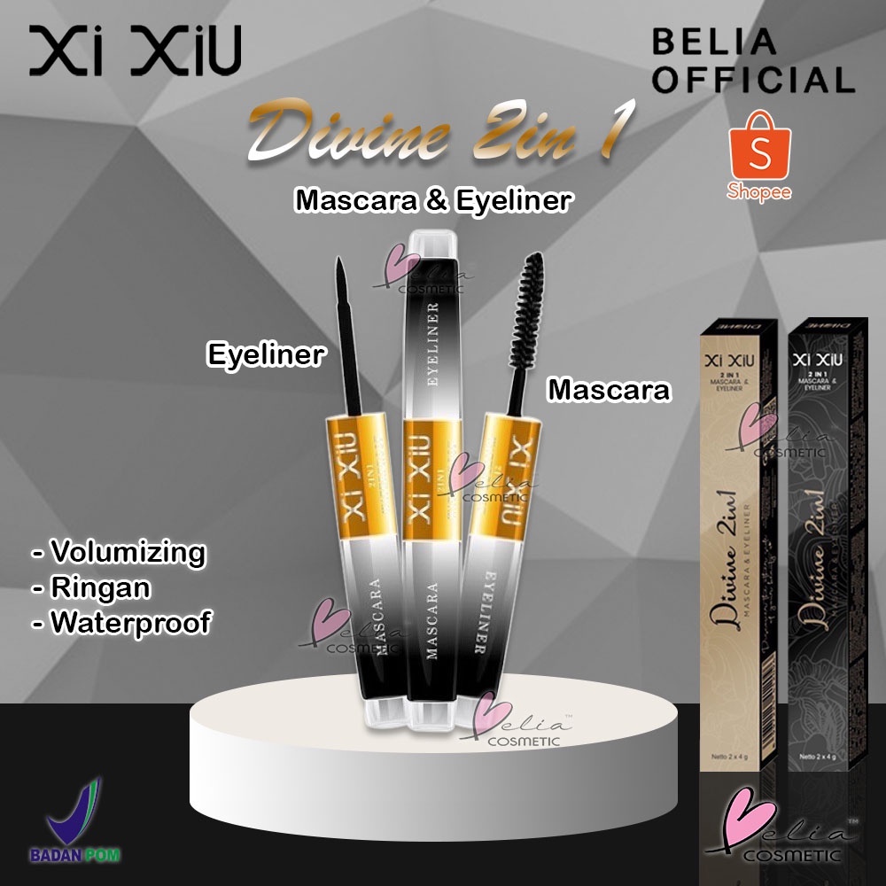 Jual BELIA XI XIU Divine 2 In 1 Mascara Eyeliner BPOM Shopee