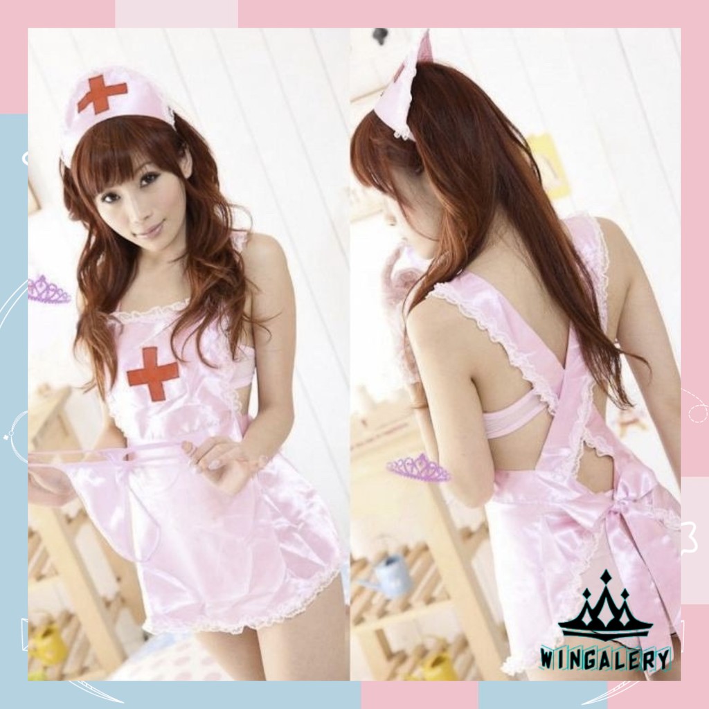 Jual WINGALERY Set Lingerie G String Bando Model Cosplay Nurse