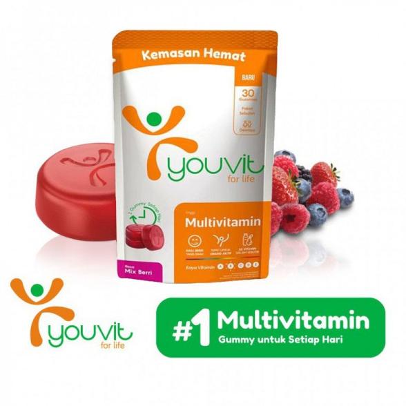 Jual Youvit Gummy Multivitamin Dewasa 30 Days Rasa Mix Berri Shopee