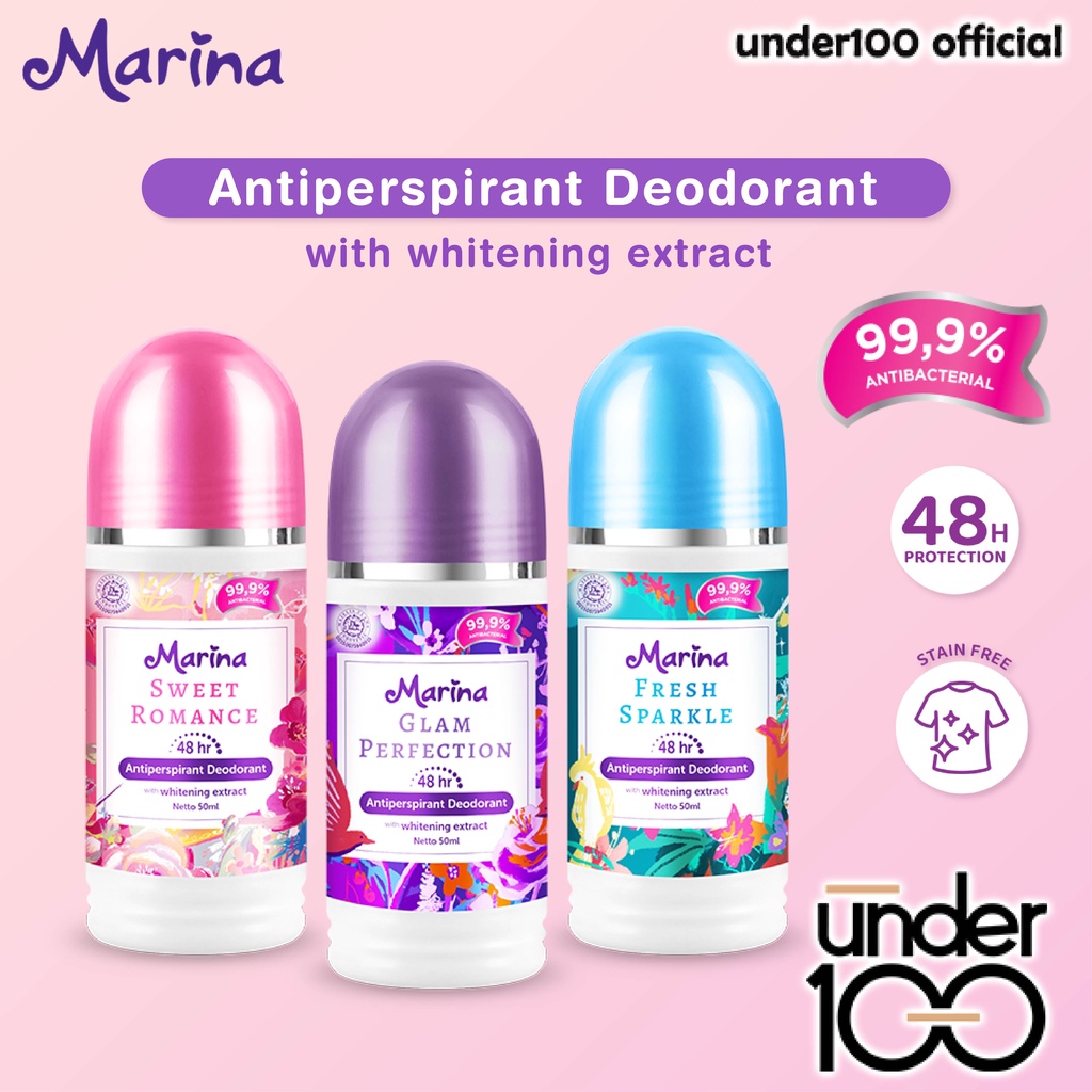 Jual UNDER100 MARINA Antiperspirant Deodorant Glam Perfection Sweet