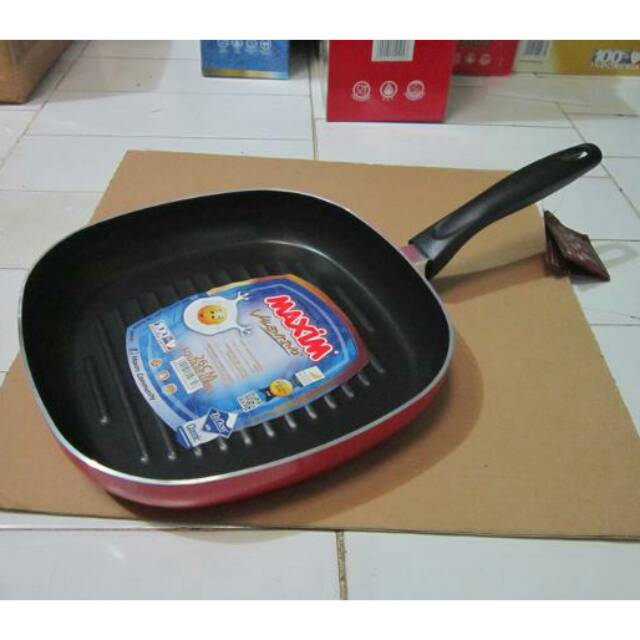 Jual Maxim Teflon Square Grill Pemanggang Alat Panggang Fry Pan 26cm