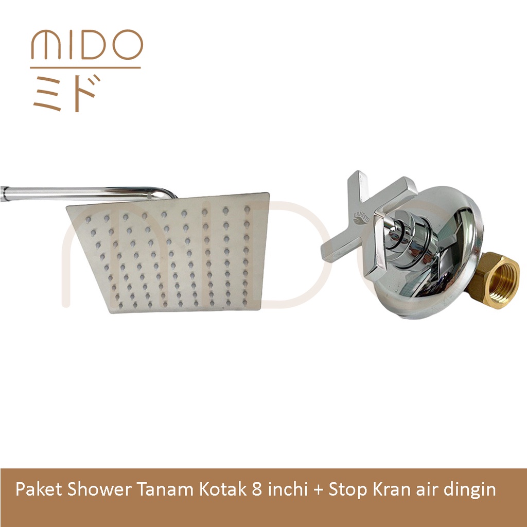 Jual Paket Shower Tembok Stainless Stop Kran Tanam Kuningan Shopee