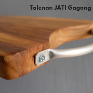 Jual IMPODIO Talenan Kayu Jati Asli Gagang Alumunium Ukuran 30cm X 20cm