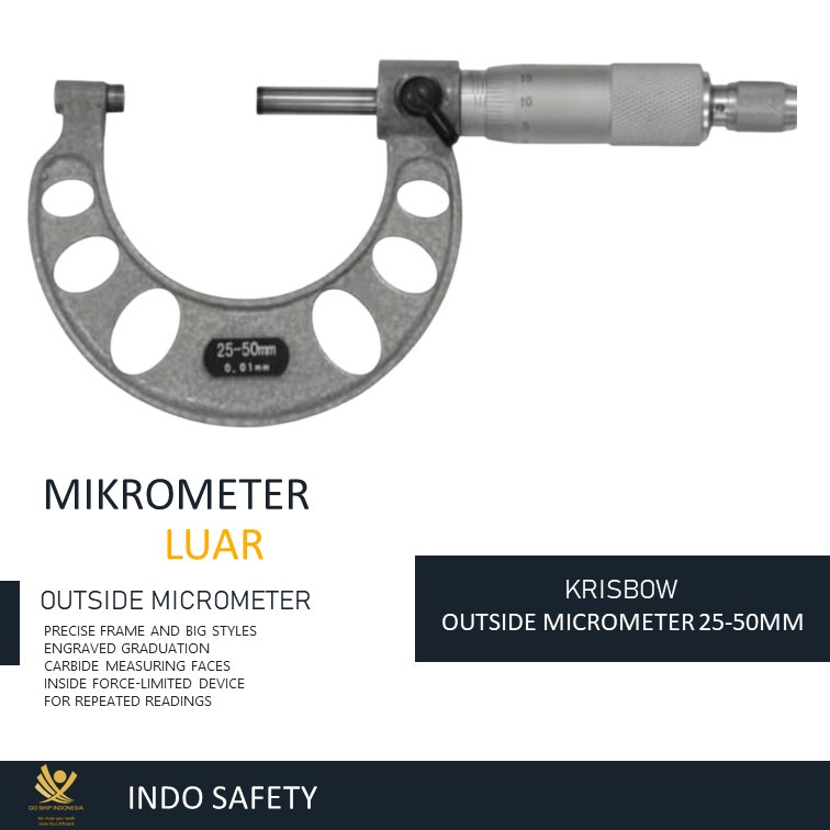 Jual Mikrometer Luar Outside Micrometer Mm Mm Krisbow Shopee