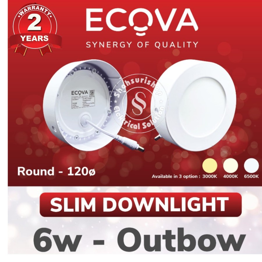 Jual Ecova Slim Downlight Outbow Bulat Watt W Led Panel Bergaransi