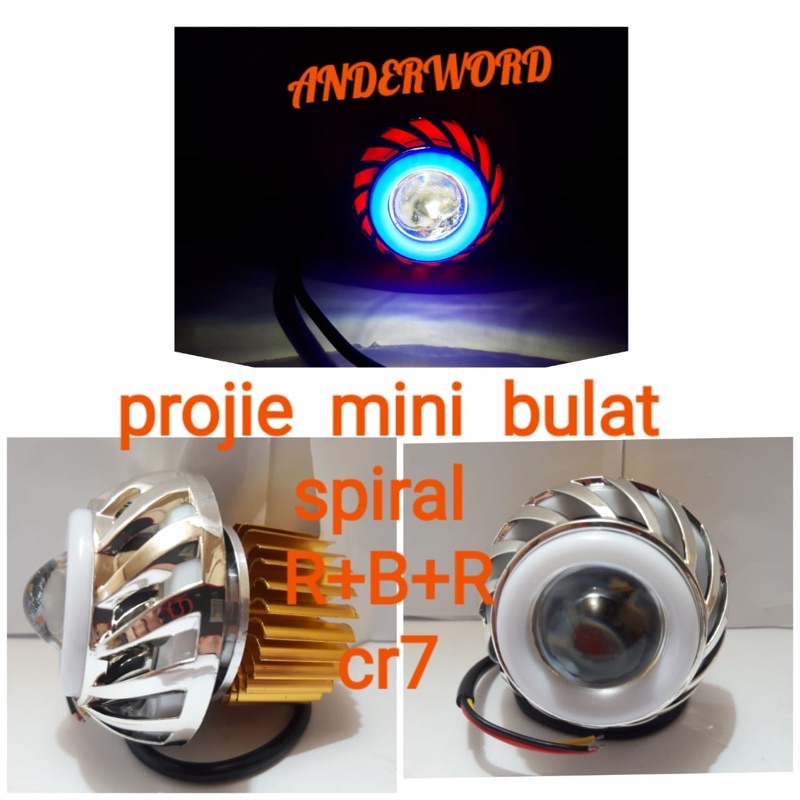 Jual Lampu Projie Mini Bulat Spiral Flash Warna R B R Volt Power Dc V