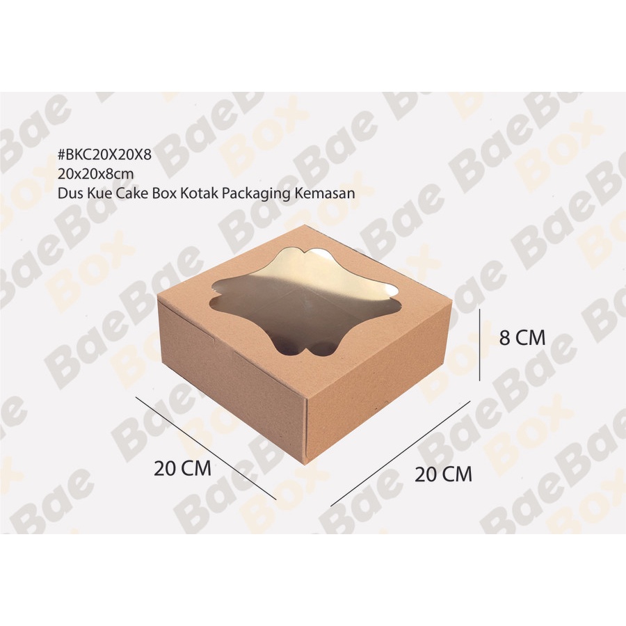 Jual Dus Kue Cake Box Kotak Packaging Kemasan 20x20x8cm BKC20X20X8