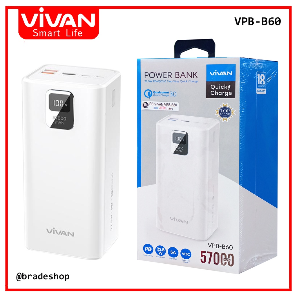 Jual Power Bank Vivan Mah Vpb B Vooc Two Way Quickcharge W