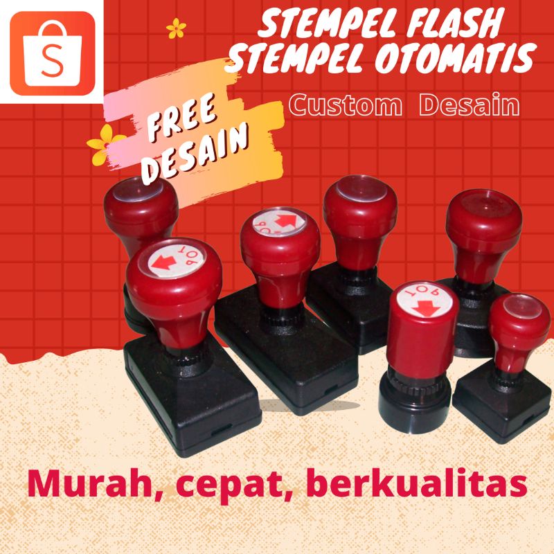 Jual Stempel Warna Custom Flash Otomatis Logo Perusahaan Nama