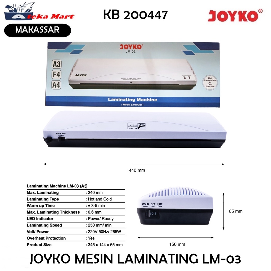 Jual JOYKO LAMINATING MACHINE LM 03 MESIN LAMINATING Shopee Indonesia