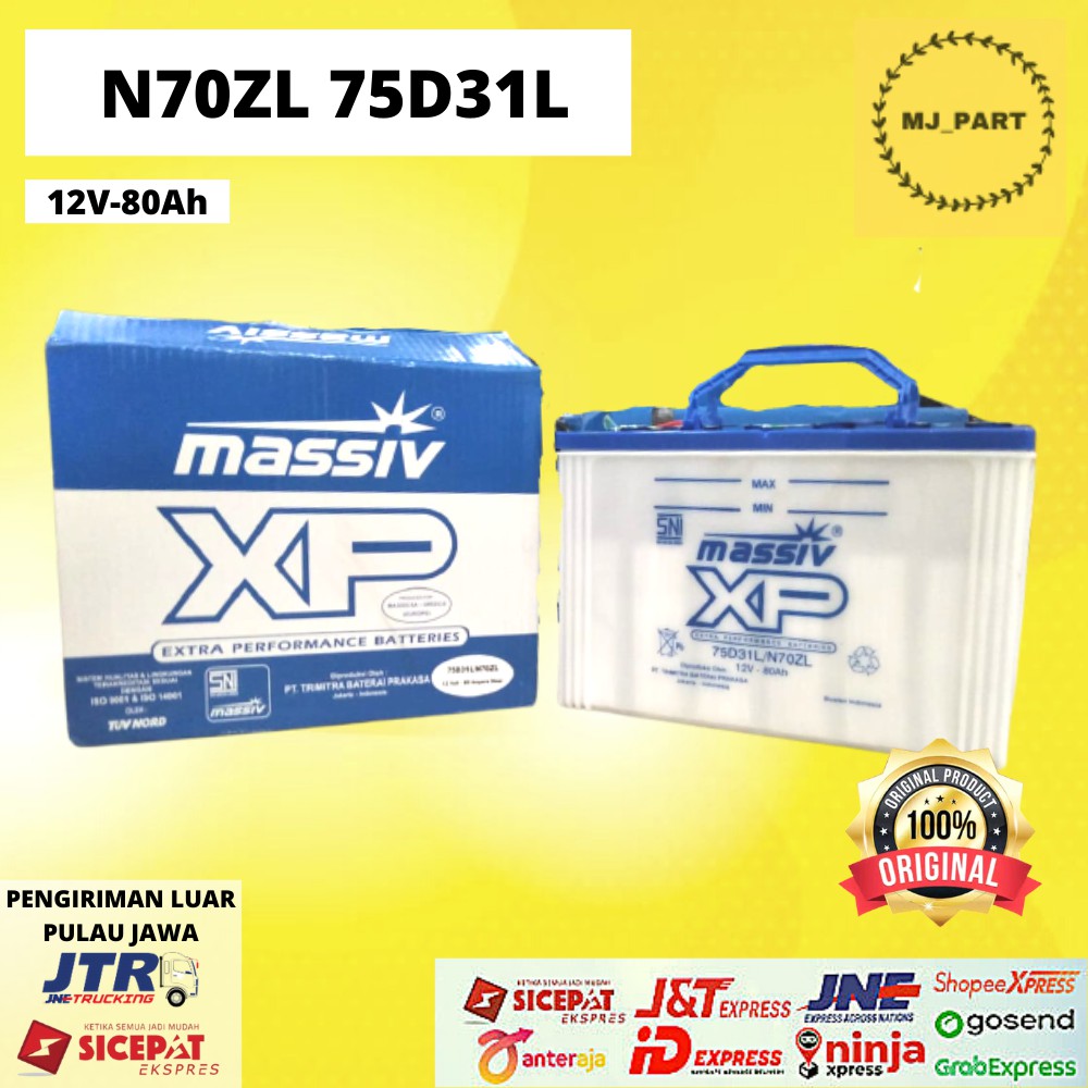 Jual Aki Mobil Basah Massiv Xp NX120 7L 12V 100Ah 75D31L TOYOTA