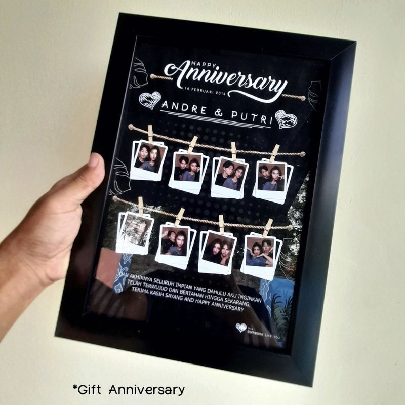 Jual FRAME KACA CETAK DESAIN Foto Polaroid Kado Hadiah Gift Hampers