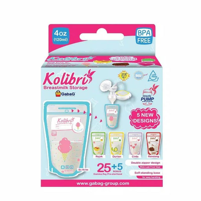 Jual Kantong Asi Kantung Asi Gabag Kolibri Breastmilk Storage Ml