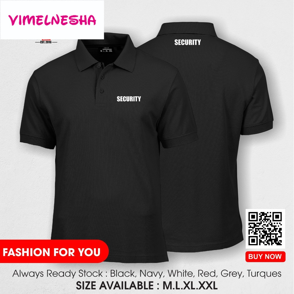 Jual Polo Shirt Kaos Kerah Security Satpam Simple Premium Termurah