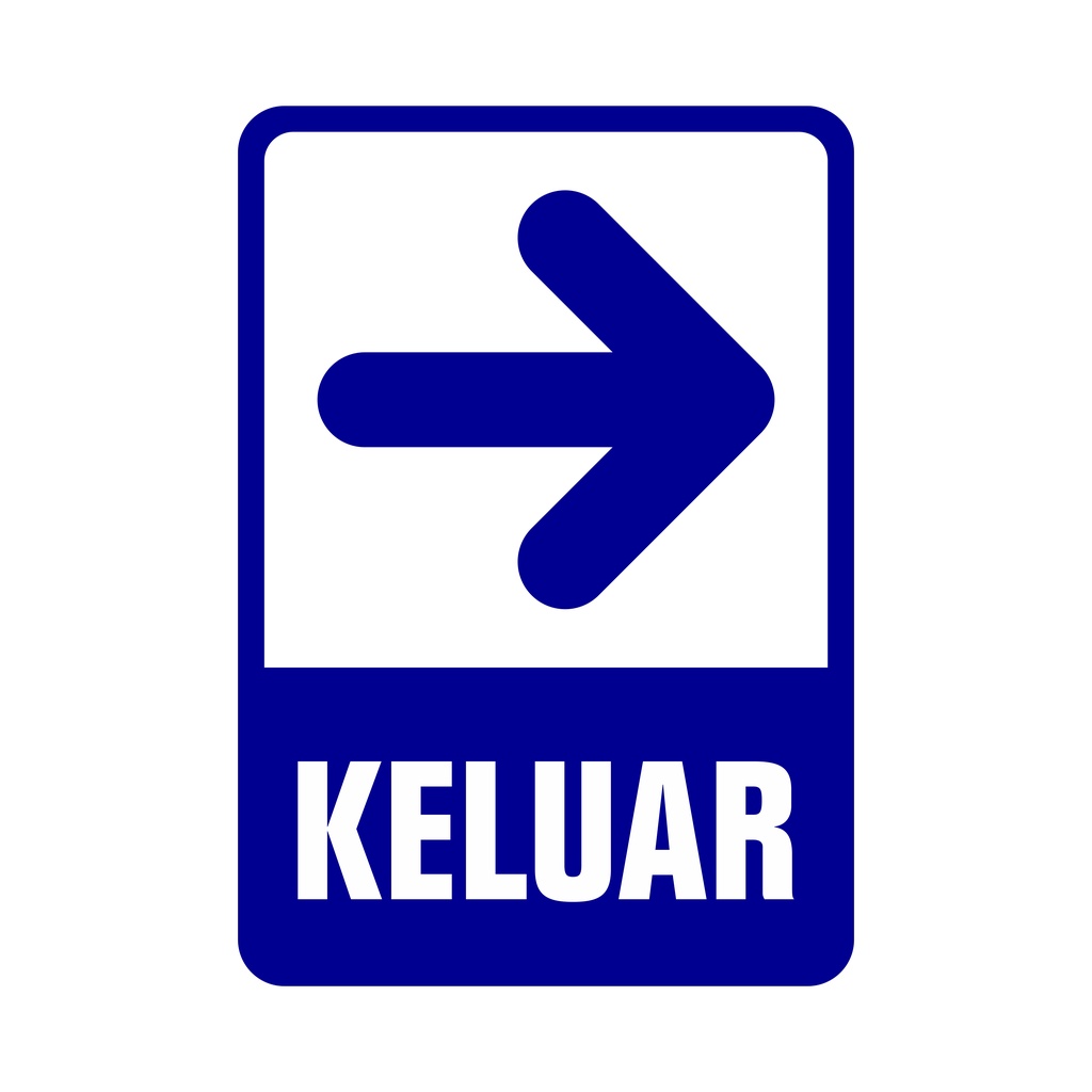 Jual RAMBU SIGN SIGNAGE PETUNJUK ARAH KELUAR 35CM X 50CM PLAT ALUMUNIUM