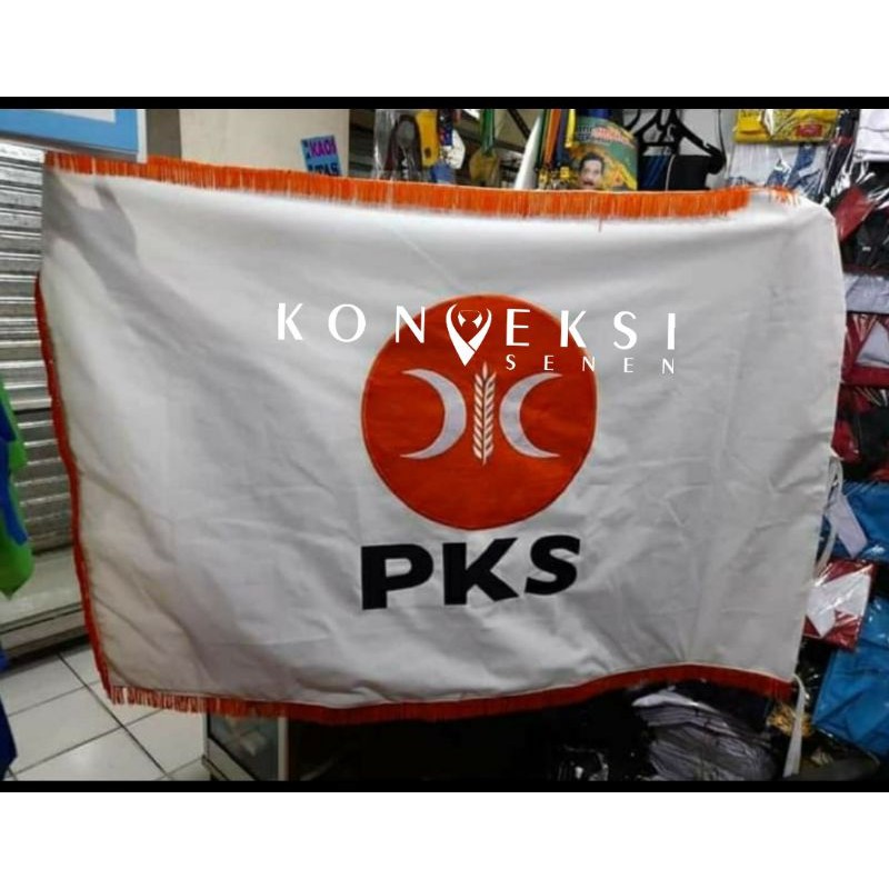 Jual BENDERA PATAKA PKS LOGO TERBARU 135 Cm X 90 Cm Shopee Indonesia