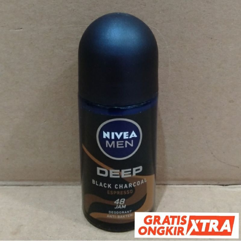 Jual NIVEA MEN DEODORANT DEEP BLACK CHARCOAL ESPRESSO 50ML Shopee