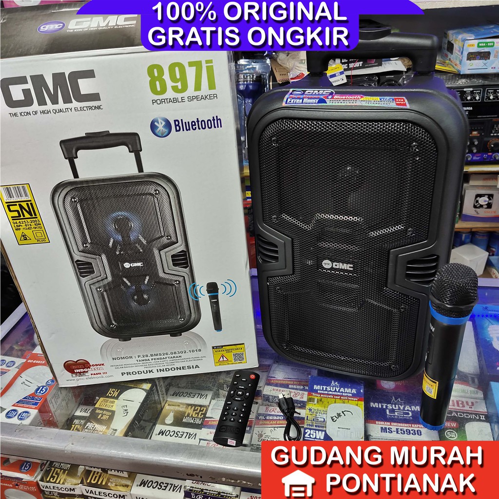 Jual Speaker GMC 897i Aktif Portable 6 5 Inch 6 5 2x Double Speaker