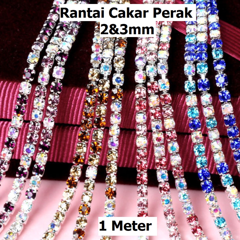 Jual Diamond String Perak Rantai Cakar Manik Manik Mutiara Berlian