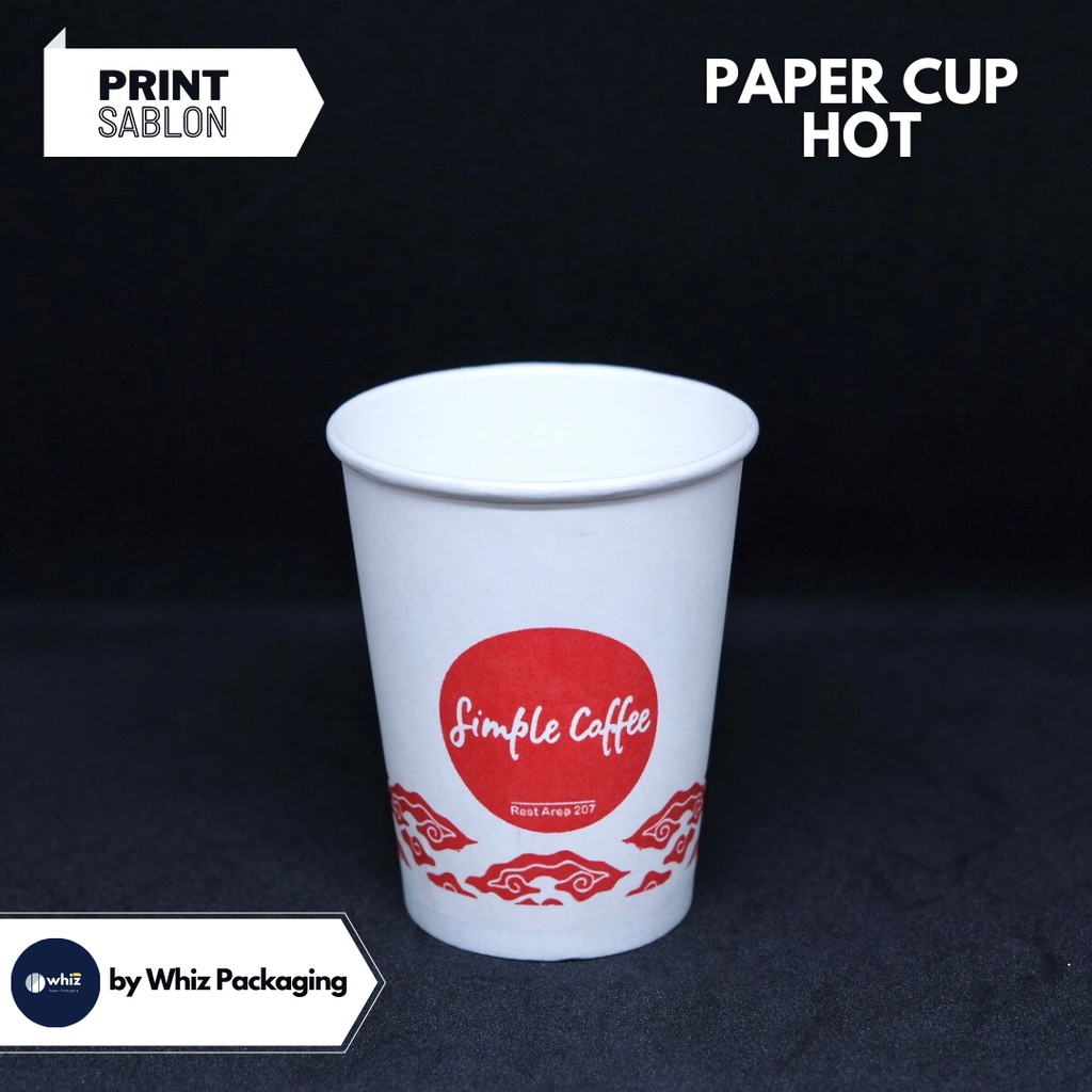 Jual Sablon Paper Cup 8 Oz Tebal Sablon Gelas Kertas 1 Warna 1000 Pcs