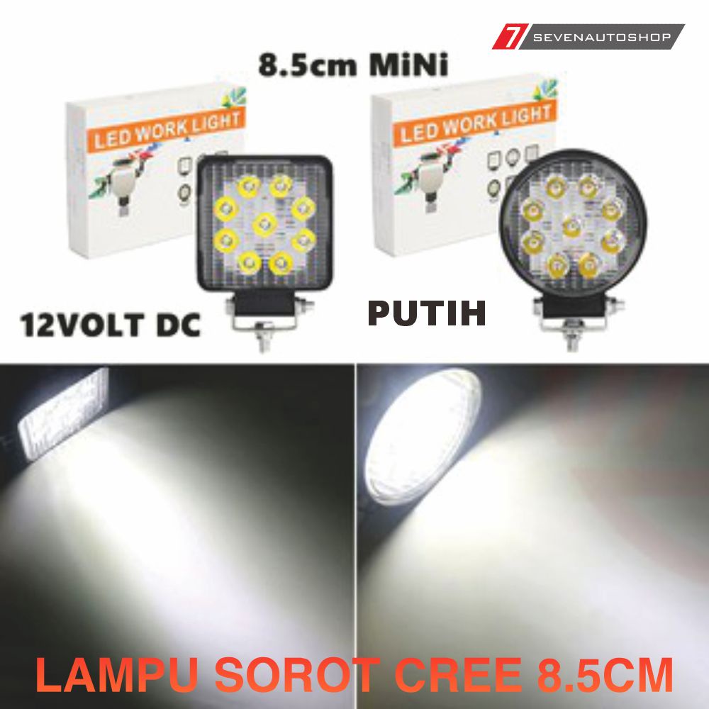 Jual Lampu Sorot Tembak Cree 9 Mata 27 Watt Putih WORKLIGHT LED 9 Titik