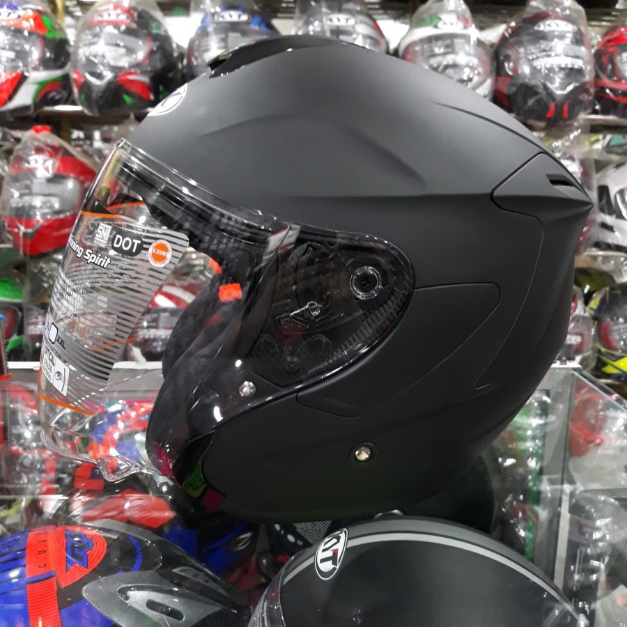 Jual INK HELM DYNAMIC SOLID BLACK DOFF HALF FACE SINGLE VISOR Shopee