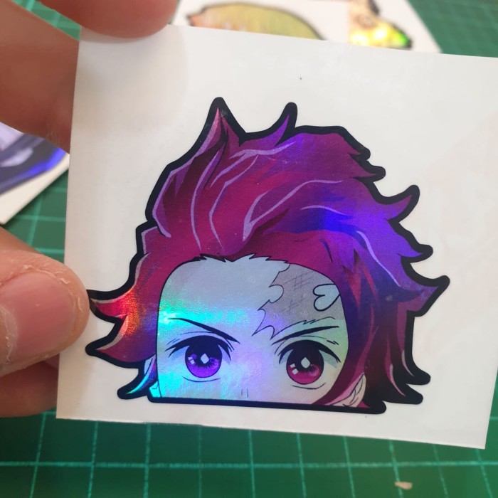 Jual Sticker Hologram Anime PHS10 Demon Slayer Tanjiro Shopee