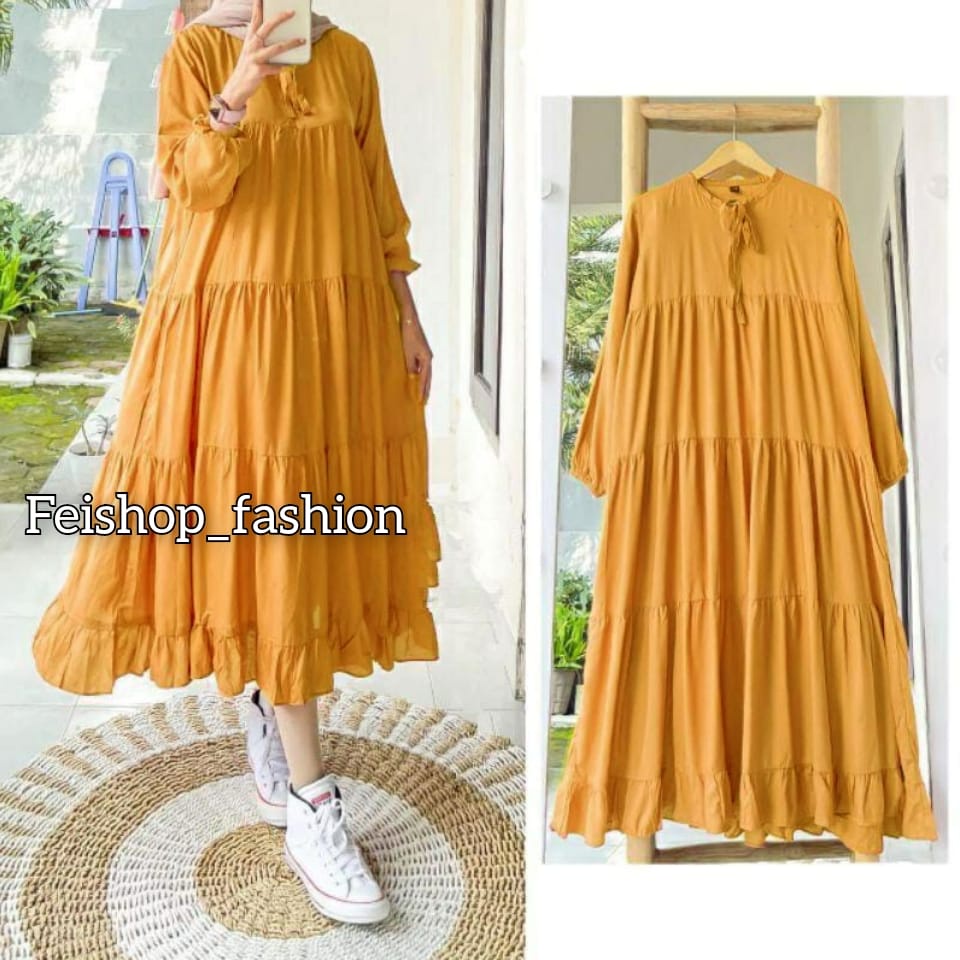 Jual MF RACHEL SOJIN MIDI DRESS Baju Pakaian Fashion Gamis Atasan Long